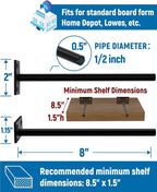LEOPO Black 6-Pack 8 inch Floating Shelf Brackets, Hidden Shelf Bracket - Image 3