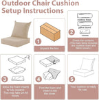 Outdoor Deep Seat Cushion Set, 24x24 Inch Water-Resistant & Fade-Resistant - Image 7