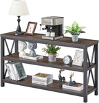 FATORRI Console Table for Entryway, Sofa Tables Behind Couch, Rustic Wood and - Image 3