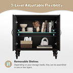 ARTPOWER Accent Cabinet with 2 Doors, Vintage Carved Wood Storage Cabinet - Image 6