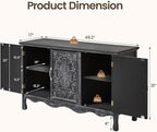 RoyalCraft Buffet Cabinet with Storage, Vintage Solid Wood Sideboard with 3 - Image 2