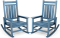 SERWALL Outdoor Rocking Chair Set of 2, HDPE Rocking Chair by SERWALL