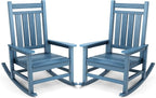 SERWALL Outdoor Rocking Chair Set of 2, HDPE Rocking Chair by SERWALL