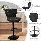 Nalupatio Modern Bar Stools Set of 4, Adjustable Faux Leather Upholstered - Image 4