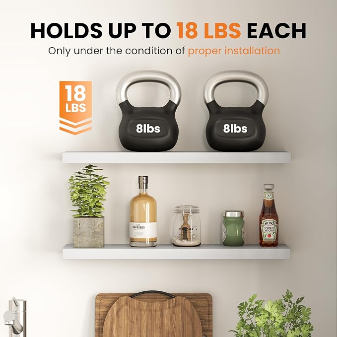 Fun Memories Floating Shelves for Wall, 9.3 Inch Set of 4 Rustic Wood Wall - Image 6