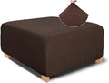 NeColorLife Square Ottoman Cover Jacquard Fabric Ottoman Slipcover Thick by NeColorLife