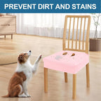 Smiry Waterproof Seat Covers for Dining Room Chairs Set of 2, Stretch Jacquard - Image 6