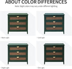 31.5" Retro Green Accent Storage Cabinets, Boho 3-Drawer Cabinets - Image 6
