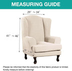 Turquoize Wingback Chair Covers 2 Piece Wing Chair Slipcover Stretch Slipcovers - Image 5