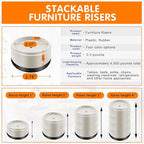 Furniture Risers Bed Risers Heavy Duty 1 inch, 2 inch, 3 inch, 4 inch Round - Image 5