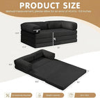 JUIKURY Foldable Convertible Sofa Bed, Tri-Fold Floor Couch Sleeper Sofa - Image 2