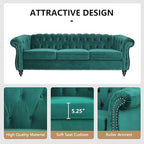 Mid-Century 2 Seater Sofa, Velvet Loveseat - Image 5