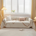 VClife Boho Couch Cover Beige Khaki Stripe Sofa Cover by VCLIFE