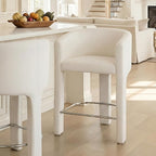 HNY Modern Counter Height Bar Stools, 26”H Barrel Counter Stools by HNY