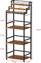 6-Tier Liquor Cabinet for Home Bar, Freestanding Stepped Wine Rack - Image 7