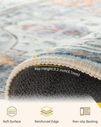 RELEANY Area Rugs 3'x10' Runner Rug Non Slip Washable - Image 2