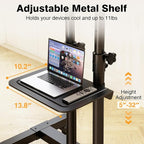 TAVR Furniture Mobile TV Stand Rolling TV Cart Floor Stand - Image 4