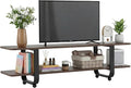 Welnow Walnut TV Stand for 65" TV, Mid Century Modern Entertainment Center by LifeGetsBetterWithWelnow