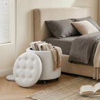 Furniliving Upholstered Button Tufted Round Ottoman - Image 8
