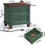 SAVOR LIFE Farmhouse Nightstand Set of 2 - Image 2