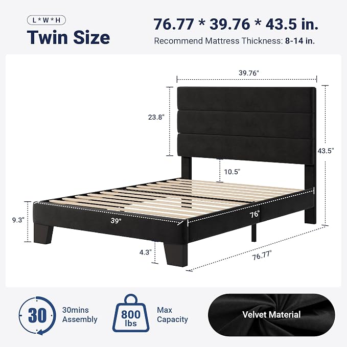 Allewie Twin Size Platform Bed Frame - Image 2