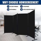 Room Divider 6FT Portable Room Dividers and Folding Privacy Screens, 4 Panel - Image 2