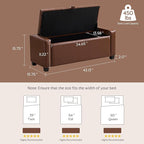 GRAINELL Storage Ottoman Bench, Upholstered Tufted Bedroom Bench - Image 2