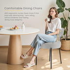 DUMOS Dining Chairs Set of 6, Mid Century Modern Chair Round Upholstered Curved - Image 6