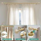 QDWIS Gold Curtain Rods for Windows 28 to 48 inch, Rustic Decorative Drapery - Image 9