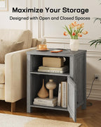 Marsail Farmhouse Nightstand, Wood Bedside Table - Image 6