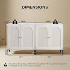 IFBUY Modern Sideboard Buffet Cabinet, 123.5" W Fluted Arched Buffet Cabinet - Image 2