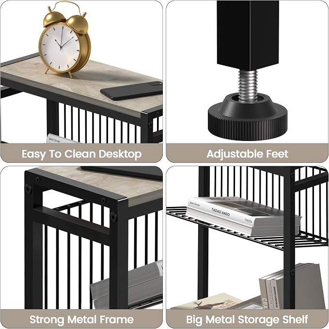 Small Side Table for Small Space, 3-Tier Narrow End Table - Image 7