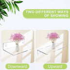 Jansburg 12 Inch L-Shaped Acrylic Floating Shelf Clear Wall Mounted Shelves - Image 5