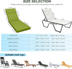 Outdoor Chaise Lounge Cushion 72" x 21" x 3", 4-Section Folding Patio Lounge - Image 3