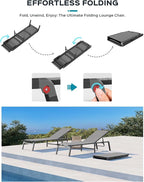 Patio Chaise Lounge Chair Set of 4, Foldable Lounge Chair - Image 3