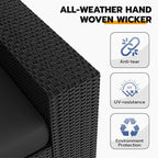 Patio Furniture Set, Wide Armrest Outdoor Furniture Set - Image 4