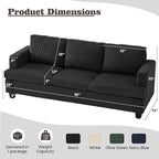 Apicizon 89" Dark Grey Couch for Living Room, Comfy Clound Couch 3 Seater Sofa - Image 2
