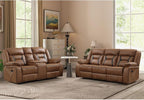 EBELLO Manual Recliner Sofa Set, Faux Leather Reclining Living Room Furniture by EBELLO