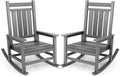 SERWALL Outdoor Rocking Chair Set of 2, HDPE Rocking Chair by SERWALL