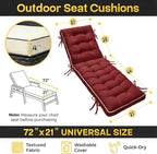 2 Pack 72x21 Inch Folding Chaise Lounge Cushion Quick Dry - Image 7