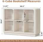 Joaxswe 6 Cube Bookcase, Wood Low Floor Standing Bookshelf - Image 2