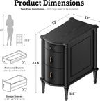 STO'SENSE Nightstand w/Charging Station & 3 Drawers, Pre-Assembled, Vintage - Image 2