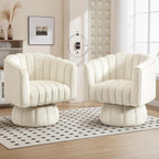 Swivel Accent Barrel Chair Set of 2- Cute Comfy Small Round 360° Arm Chair - Image 7