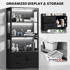 VersionTECH. Glass Display Cabinet, 4-Tier Curio Cabinet - Image 6