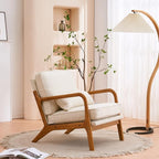 VINGLI Cozy Living Room Chairs, Mid Century Modern Armchair Upholstered Reading - Image 9