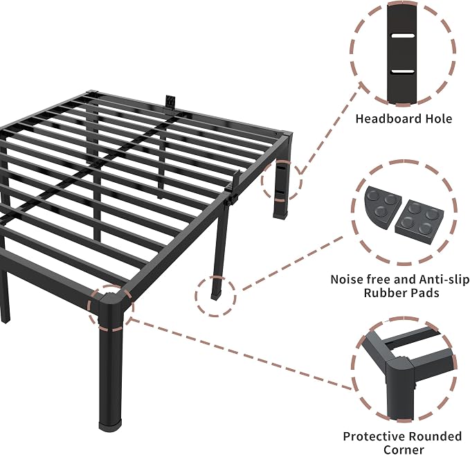 ROIL 12 inch Metal Queen Bed Frame - Image 6