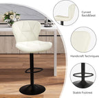 Nalupatio Modern Bar Stools Set of 2, Adjustable Faux Leather Upholstered - Image 4