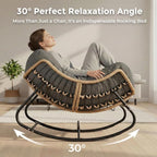 SWITTE Outdoor Papasan Rocking Chair, Oversized Patio Egg Chair - Image 4