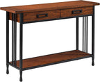Leick Home 11233 Ironcraft Rustic Two Drawer Hall Console Sofa Table - Image 4