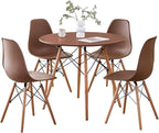 5-Piece Round Dining Table Set, Small 35.5" Kitchen Table Chairs Set of 4 Space by LECAFURHL